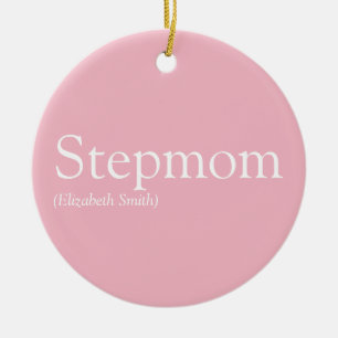 Best Stepmom, Stepmother Definition Pink Ceramic Tree Decoration