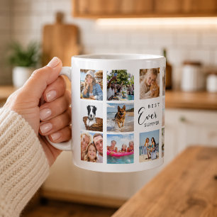 Best Summer Ever Photo Collage white black Coffee Mug