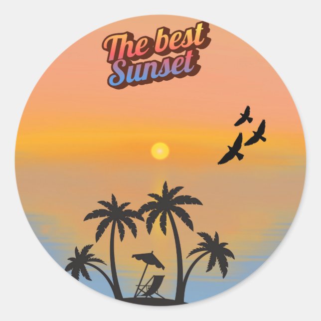 Best sunset. classic round sticker (Front)