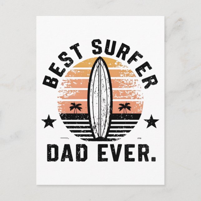 Best Surfer Dad Ever Postcard (Front)