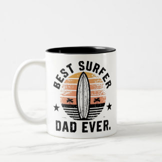 Best Surfer Dad Ever Two-Tone Coffee Mug