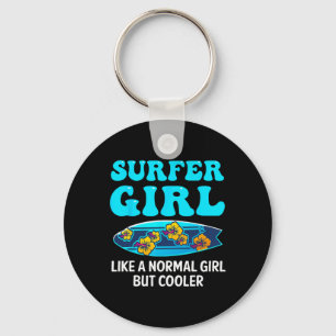 Best Surfing Art For Girls Women Beach Surfer Surf Key Ring
