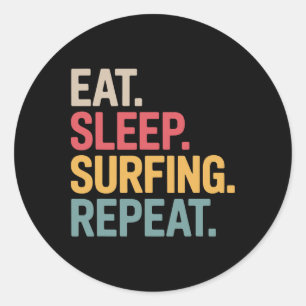 Best Surfing Art For Men Women Surfer Surf Surfboa Classic Round Sticker