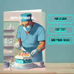 Best Surgeon Birthday Card<br><div class="desc">Looking for the perfect card for that talented surgeon friend of yours? Look no further. The design is colourful and features a cartoon doctor cutting into a birthday cake. Inside we've written just the right message to speak to the moment; but you can customise it with your own words. Look...</div>