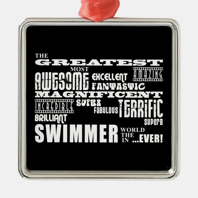 Best Swimmers : Greatest Swimmer Metal Tree Decoration (Front)