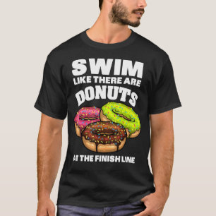 Best Swimming Art For Men Women Swimmer Doughnut L T-Shirt