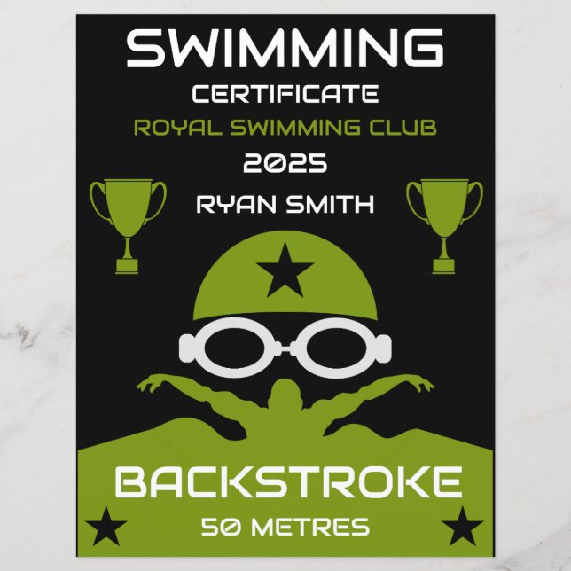 Best Swimming Award (Front)