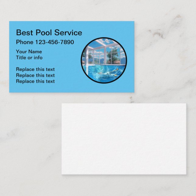 Best Swimming Pools And Service Business Card (Front/Back)