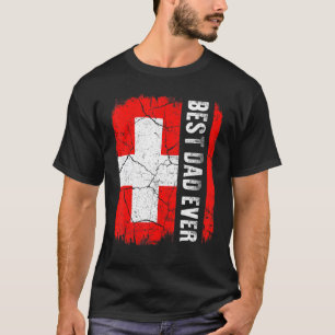 Best Swiss Dad Ever Switzerland Flag Father's Day T-Shirt