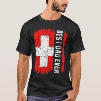 Best Swiss Dad Ever Switzerland Flag Father's Day T-Shirt