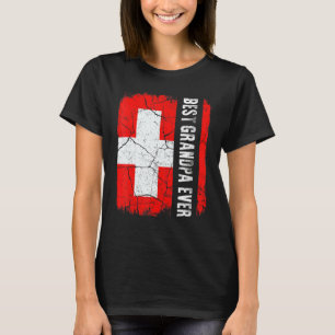 Best Swiss Grandpa Ever Switzerland Flag Father's  T-Shirt
