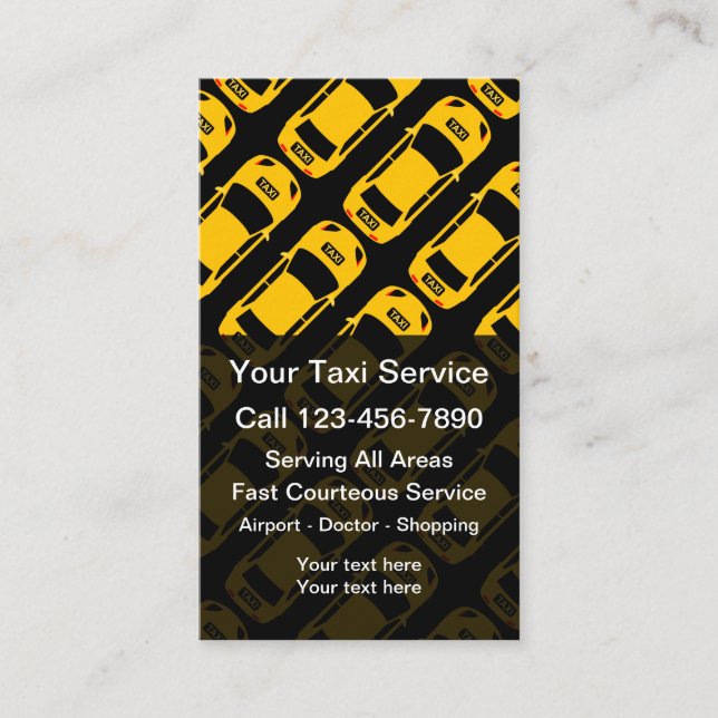 Best Taxi Service Modern Business Cards (Front)