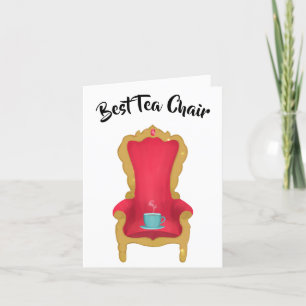 Best tea chair funny teacher pun thank you  card