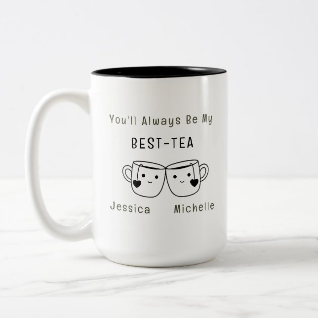Best-Tea Personalized Friendship Two-Tone Coffee Mug (Left)