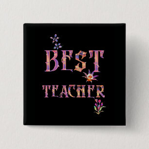 Best Teacher 15 Cm Square Badge