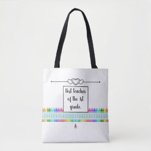 Best Teacher 1st grade tote bag