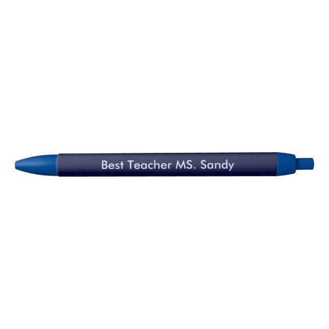 Best Teacher Add Name Blue Textured Black Ink Pen (Front)