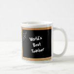 Best Teacher Announced on Blackboard Coffee Mug<br><div class="desc">Here's the perfect thank you gift for that special grammar school teacher in a child's life,  whether it's for Christmas,  the end of the school year,  or simply just because. Edit the words on both sides of the mug to completely personalise it.</div>