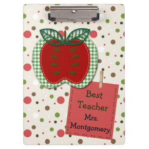 Best Teacher Apple Personalised Clipboard