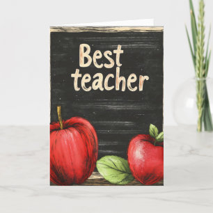 Best Teacher Apples Holiday Card