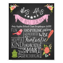 Best teacher appreciation floral birds gift