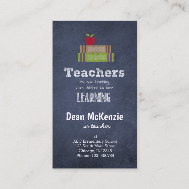 Best Teacher appreciation quote Business Card (Front)