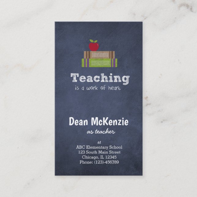 Best Teacher appreciation quote Business Card (Front)