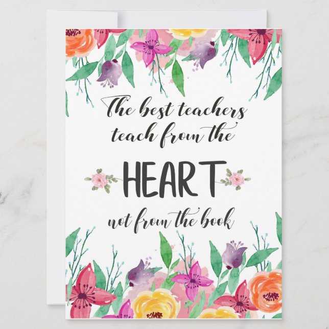 Best teacher Appreciation quote Thank you gift Card (Front)