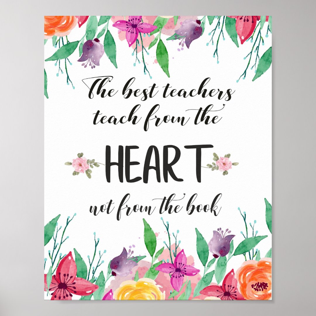 Best teacher Appreciation quote Thank you gift Poster | Zazzle