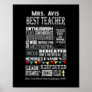 Best teacher appreciation thank you retirement poster