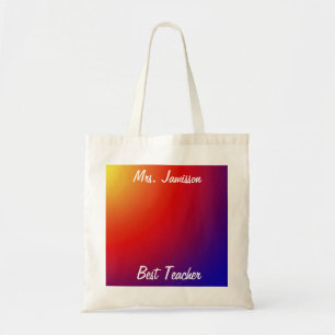 Best Teacher Canvas Bag, Rainbow, Thank You Tote Bag