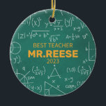 Best Teacher Custom Math Teacher Name Mathematics Ceramic Tree Decoration<br><div class="desc">Best Teacher Custom Math Teacher Name Mathematics Ceramic Ornament Celebrate your dedicated math teacher with a custom math teacher ornament that's both meaningful and beautifully crafted. This unique and personalised ornament is the perfect way to express your gratitude and admiration for their exceptional teaching throughout the year. Our high-quality ornaments...</div>