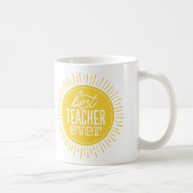 Best Teacher Custom Mug, Personalised Gift Coffee Mug (Right)