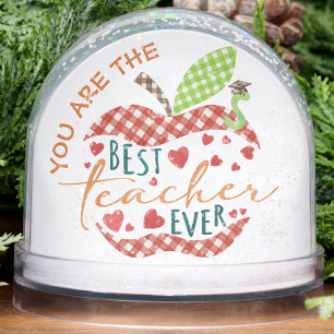 Best Teacher Ever Apple Motifs Appreciation Snowglobe