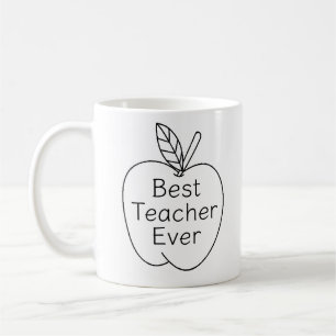 Best Teacher Ever Apple Outline  Coffee Mug