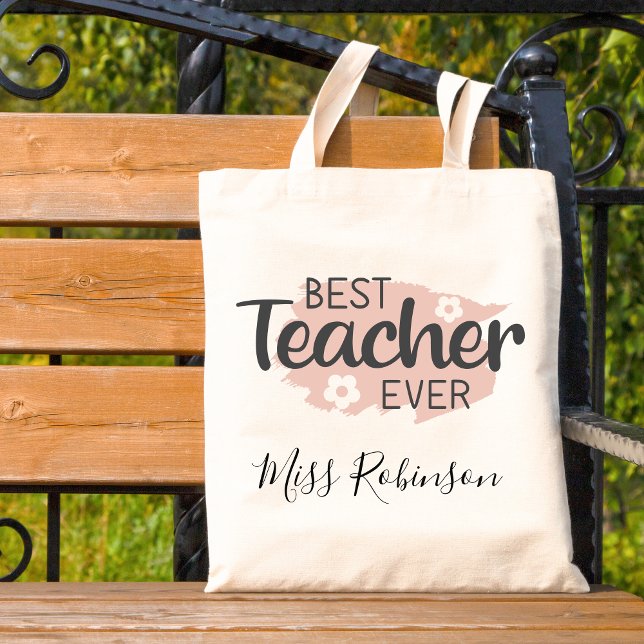 Best Teacher Ever Appreciation Gift Aesthetic Tote Bag (Creator Uploaded)