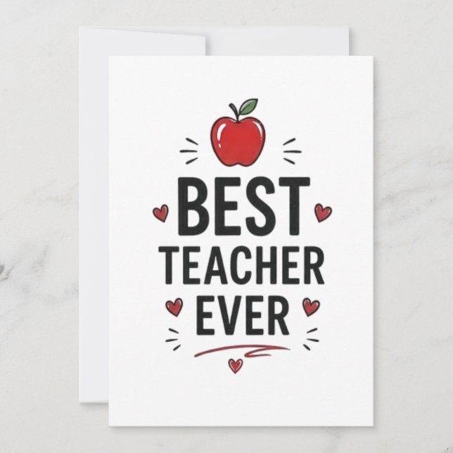 Best Teacher Ever  Card (Front)