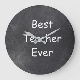 Best Teacher Ever Chalkboard Design Gift Idea Large Clock