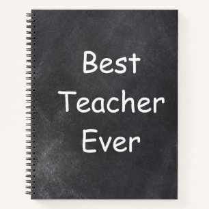 Best Teacher Ever Chalkboard Design Gift Idea Notebook