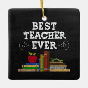 Best Teacher Ever Chalkboard Ornament