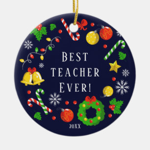 Best Teacher Ever Christmas Ornament