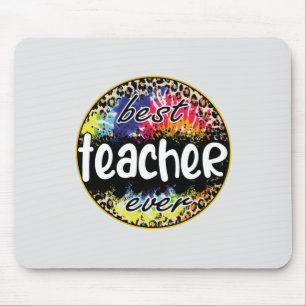 Best Teacher Ever – Colourful Leopard Print Mouse Mat