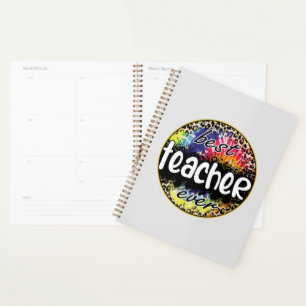 Best Teacher Ever – Colourful Leopard Print Planner
