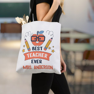 Best teacher ever, Customized Cotton Canvas Tote 