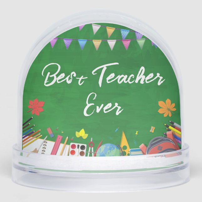 Best Teacher Ever Fun Photo Gift  Snowglobe (Front)