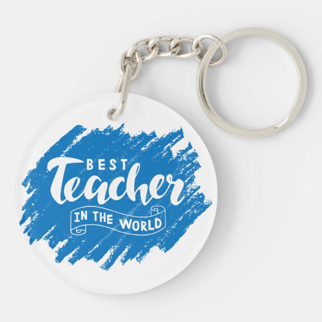 Best Teacher Ever Gift Acrylic Keychain (Back)