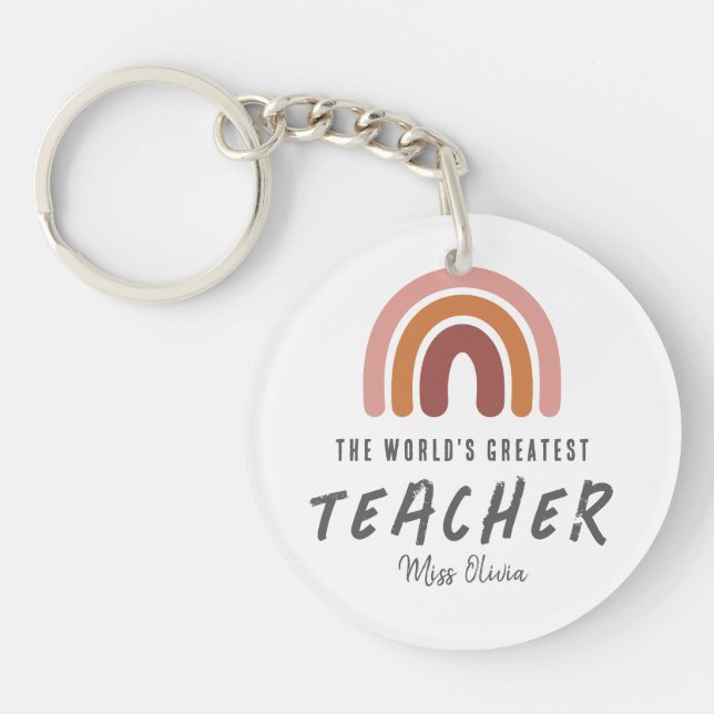 Best Teacher Ever Gift Key Ring (Front)