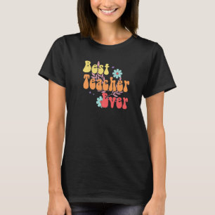 Best Teacher Ever Groovy Nostalgic Aesthetic Year  T-Shirt