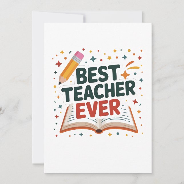 Best Teacher Ever Invitation (Front)