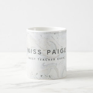 (BEST TEACHER EVER) MARBLE COFFEE MUG